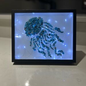 Blue Apatite Jellyfish Crystal Chips Light Box